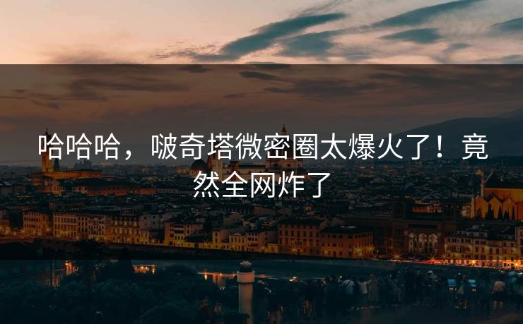 哈哈哈，啵奇塔微密圈太爆火了！竟然全网炸了
