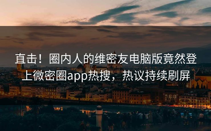 直击！圈内人的维密友电脑版竟然登上微密圈app热搜，热议持续刷屏