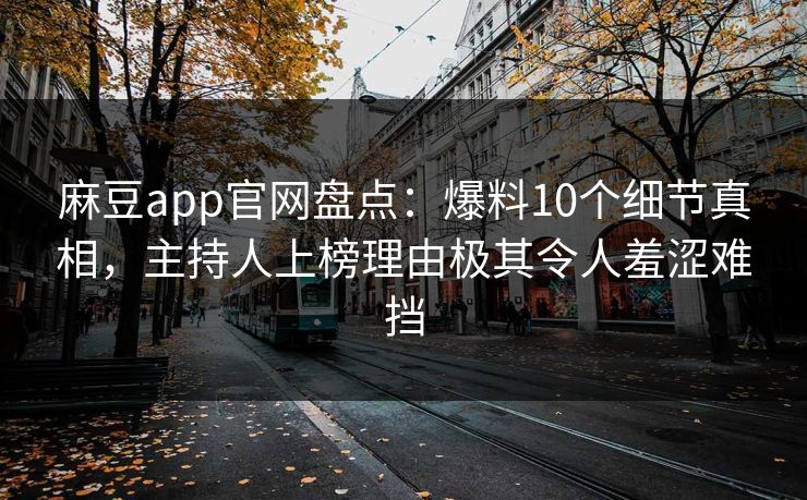 麻豆app官网盘点：爆料10个细节真相，主持人上榜理由极其令人羞涩难挡