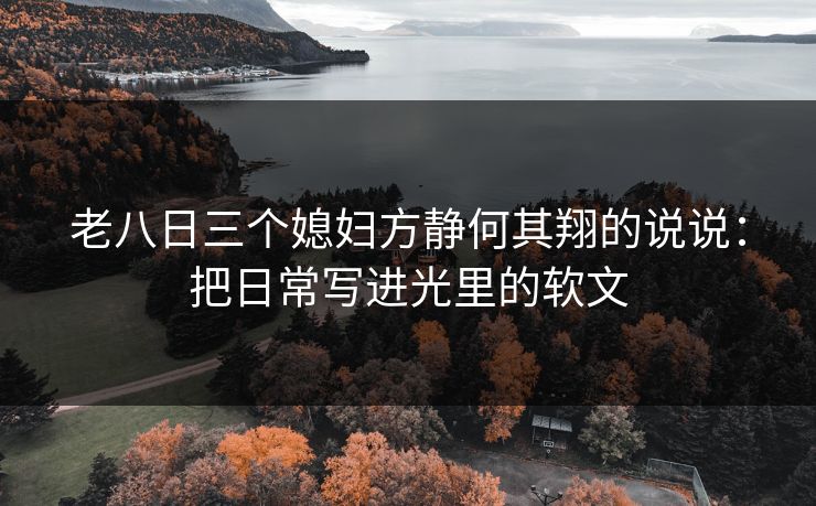 老八日三个媳妇方静何其翔的说说：把日常写进光里的软文